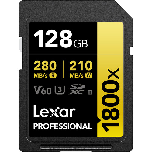 Lexar 128GB Professional 1800x UHS-II SDXC - 1